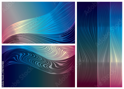 Set of abstract spectral gradient backgrounds.