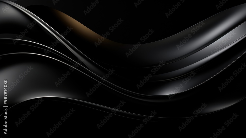 Sleek futuristic black waves create a mesmerizing pattern, exuding sophistication and modern elegance in a minimalistic abstract design. Sleek futuristic black waves create a mesmerizing pattern, exuding sophistication and modern elegance in a minimalistic abstract design.