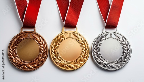 金メダル、銀メダル、銅メダル（Gold, silver and bronze medals.）
 photo