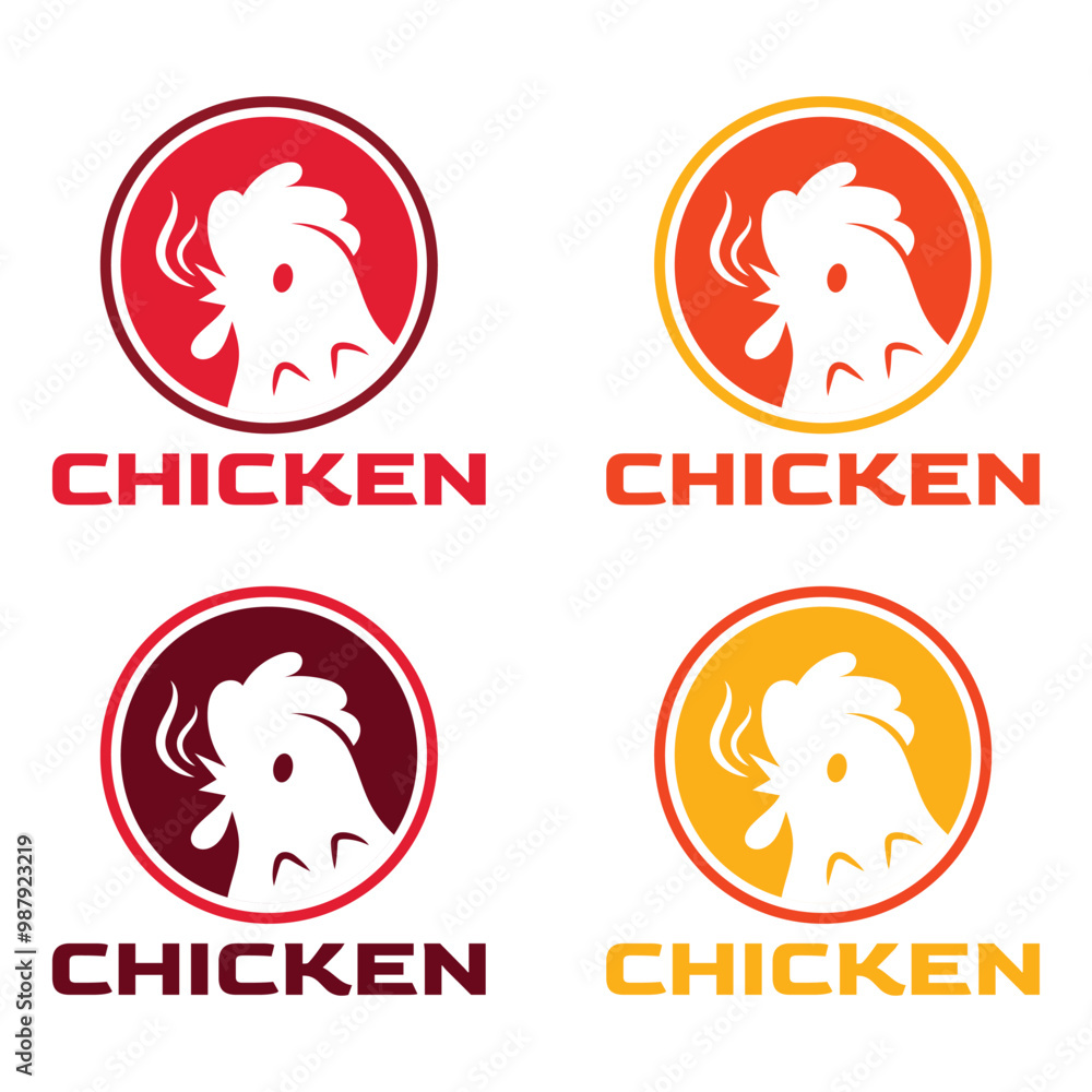 chicken restaurant flat minimalist logo design chicken restaurant flat minimalist logo design