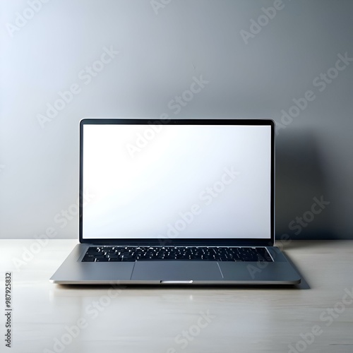 Clean. modern laptop mockup with a blank screen ready for your design.