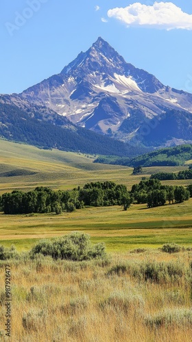 Majestic Mountain in Summer Splendor