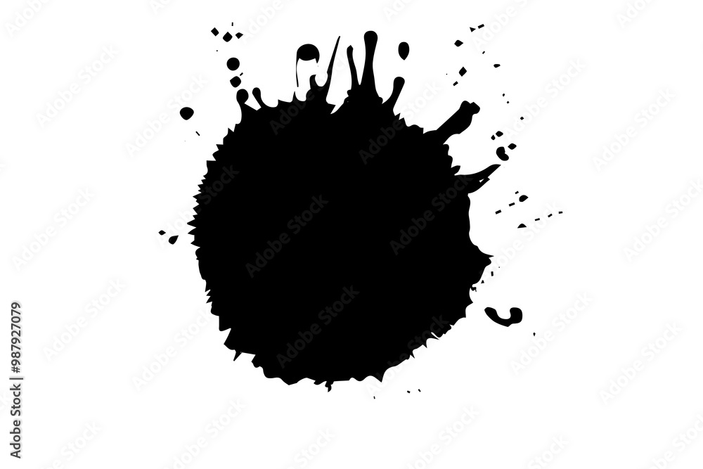 Stock Photo: Vector Ink Drop - Round, Ragged Inkblot Spreading Slowly from the Center Stock Photo: Vector Ink Drop - Round, Ragged Inkblot Spreading Slowly from the Center