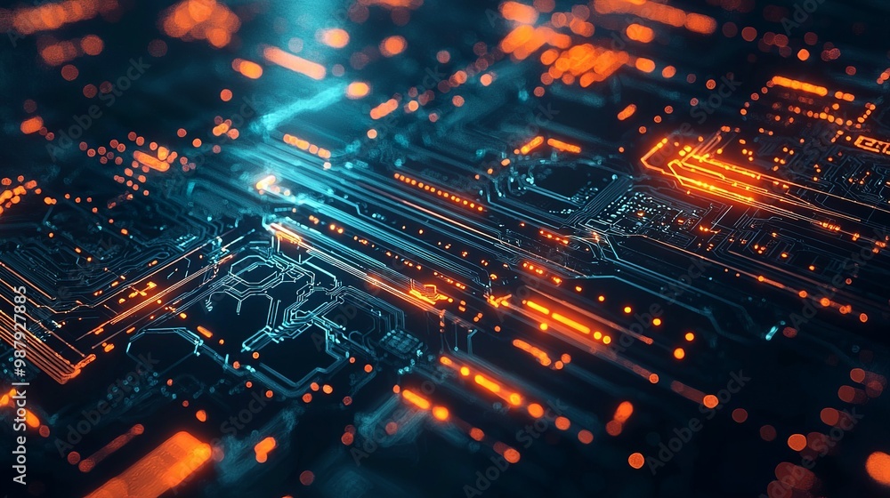 Obraz premium Abstract technology background. technology background. Ultra realistic....