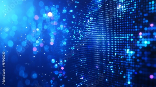 Wallpaper Mural Blue colored pixel art, technology design background isolated on white or... Torontodigital.ca