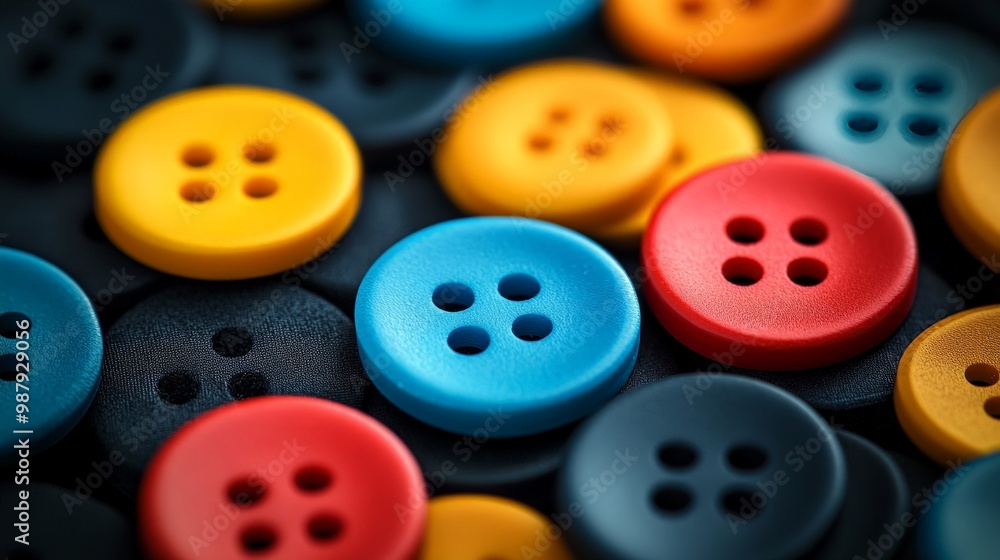 a photo of buttons with different colors. a photo of buttons with different colors.