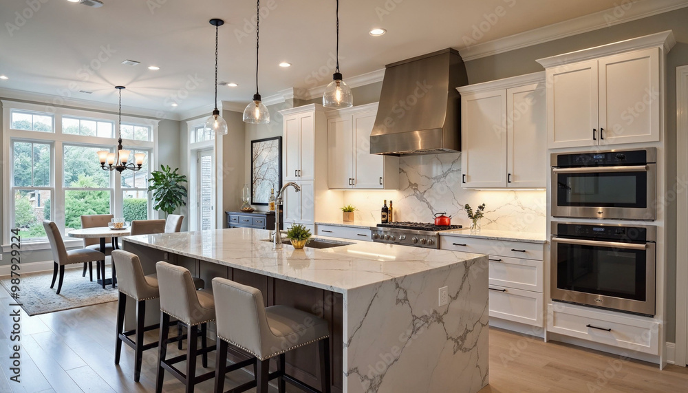 Luxury kitchen with marble countertops, custom cabinetry, and inviting natural light for entertaining.
Luxury kitchen with marble countertops, custom cabinetry, and inviting natural light for entertaining.
