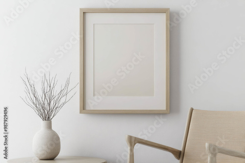 Frame Mockup - White Background Interior photo