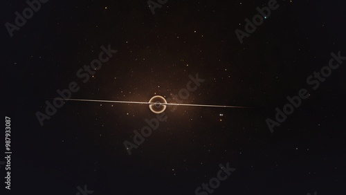 Tableau sur toile A black hole, a gravitational singularity in space