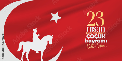 23 nisan ulusal egemenlik ve çocuk bayramı kutlama tasarımı. 23 Nisan tasarımı. 23 april national sovereignty and children's day celebration design. April 23 design.