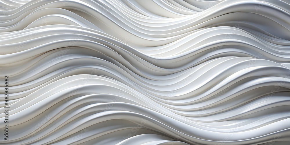 Obraz premium minimalistic white waves forming a dynamic abstract backdrop