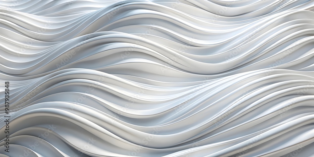 abstract white wave design on a modern minimalistic background