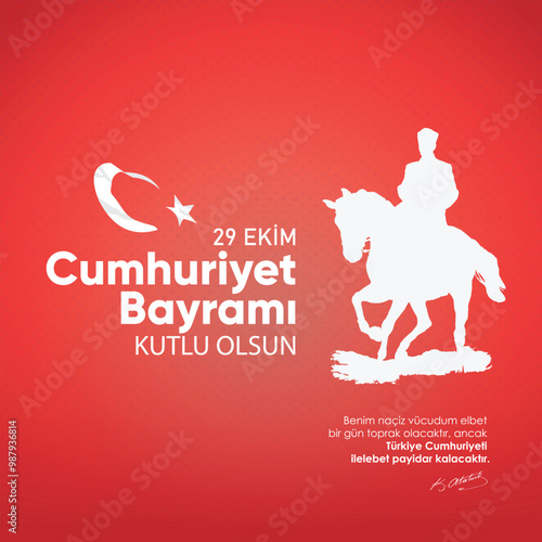 29 ekim cumhuriyet bayramı kutlama tasarımı. Translation: 29 october republic day celebration design. photo