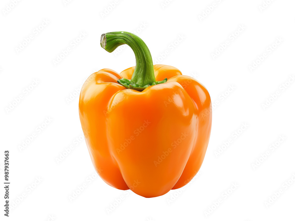 Orange bell pepper on transparent background. Orange bell pepper on transparent background.