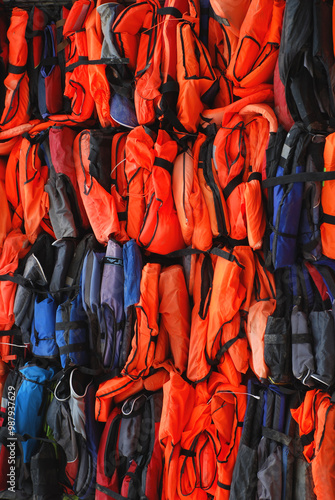 Jährlich sterben viele Bootsflüchtling bei dem Versuch über das Mittelmeer von Afrika nach Europa zu gelangen. Das Schlauchboot oder Schiff geht unter. Sie tragen zum Teil keine rettende Schwimmwesten