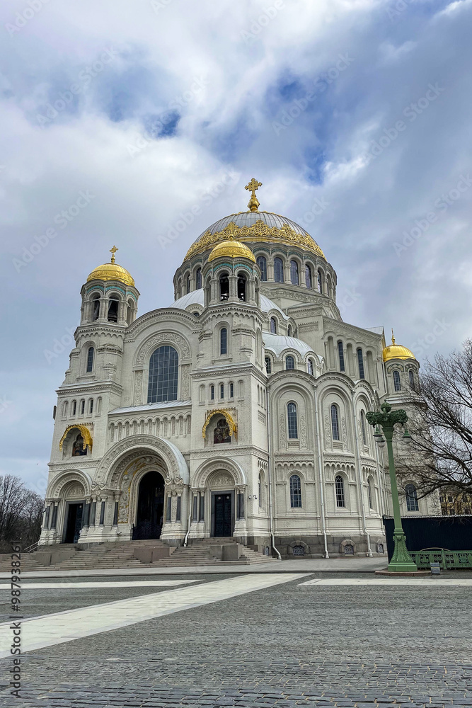 Naval cathedral of Saint Nicholas in Kronstadt, Saint Petersburg, Russia. Naval cathedral of Saint Nicholas in Kronstadt, Saint Petersburg, Russia.