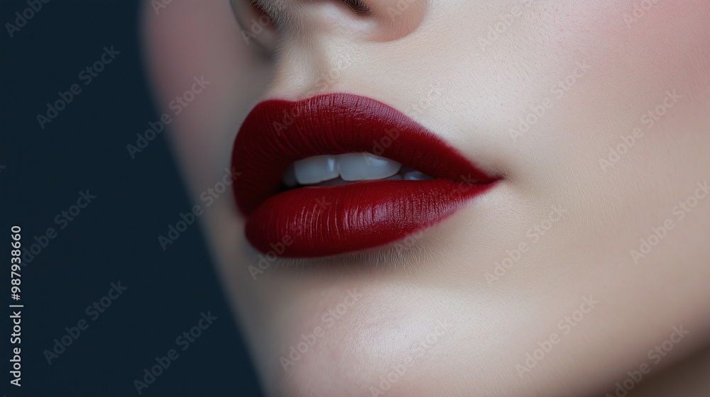 close up of a beautiful woman lips with red lipstick , lips with makeup close up of a beautiful woman lips with red lipstick , lips with makeup