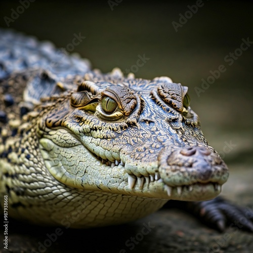 close up of an alligator