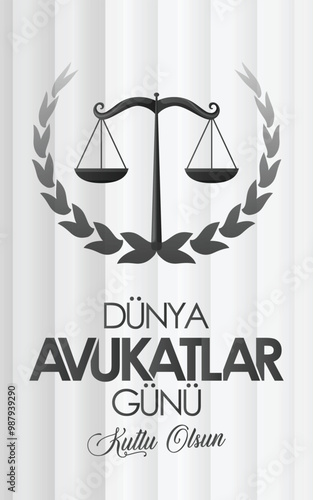 5 Nisan, Avukatlar günü kutlama tasarımları. Translation: April 5, Lawyers' Day celebration designs. photo