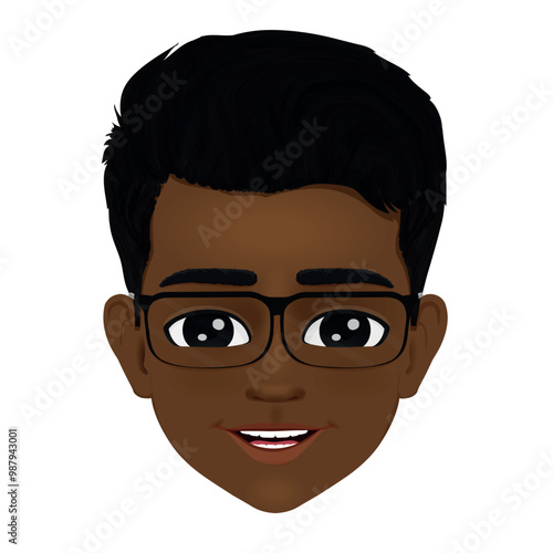 portrait or face of smiling african descent boy