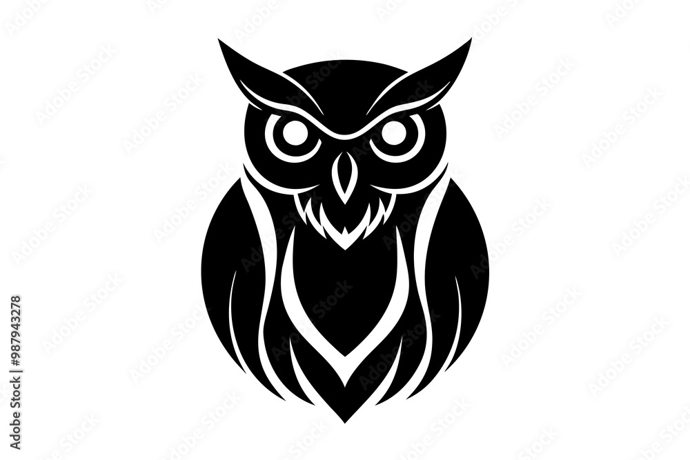 Fototapeta premium owl on white background