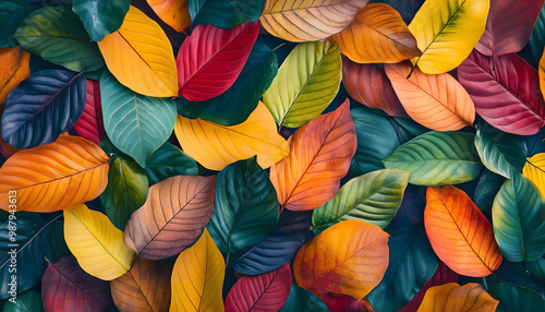 Wallpaper Mural A seamless background made with colorful leaves Torontodigital.ca