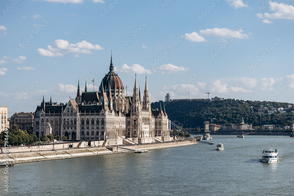 Beautiful Danube embankments in the very center of Budapest Beautiful Danube embankments in the very center of Budapest