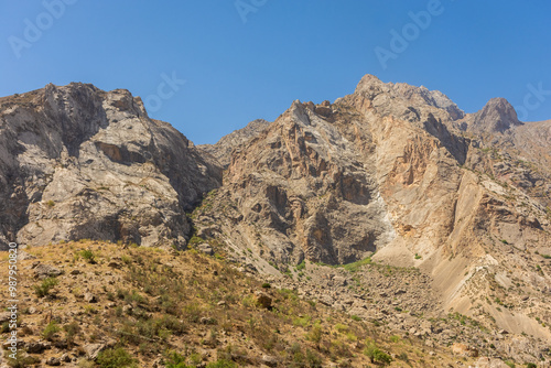 Valley of Zeravshan mountains , Tajikistan