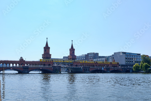 Berlin (Germany) - August: Oberbaum bridge historical architecture