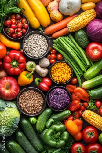 Wallpaper Mural Background autumn farm vegetables harvest, top view Torontodigital.ca