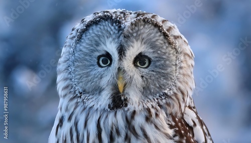 The Ural owl (Strix uralensis) is a large nocturnal owl 