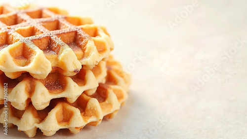 Waffles photo, widescreen 16:9, 300 dpi, with free space for text photo