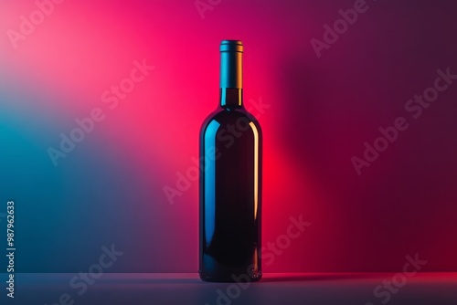 Wine bottle display, Wine bottle representation, mockup