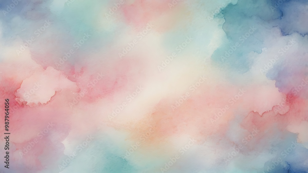 Fototapeta premium Abstract watercolor illustration background combination of fantasy pastel colors