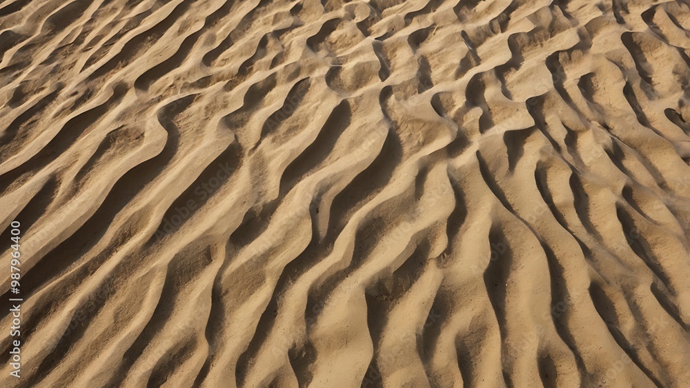 close up view of sand waves illustration abstract background, seamless sandy texture backdrop	
