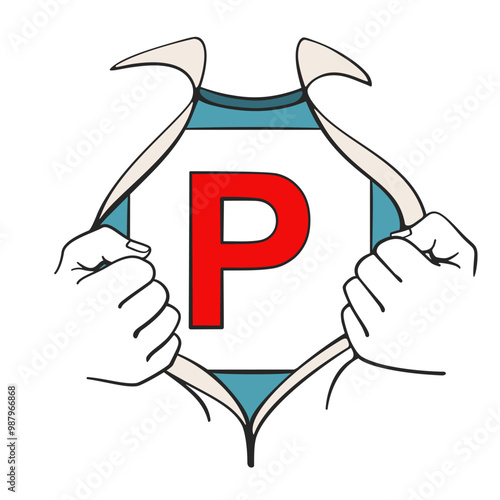 New P Plate Drivers License Concept Vector