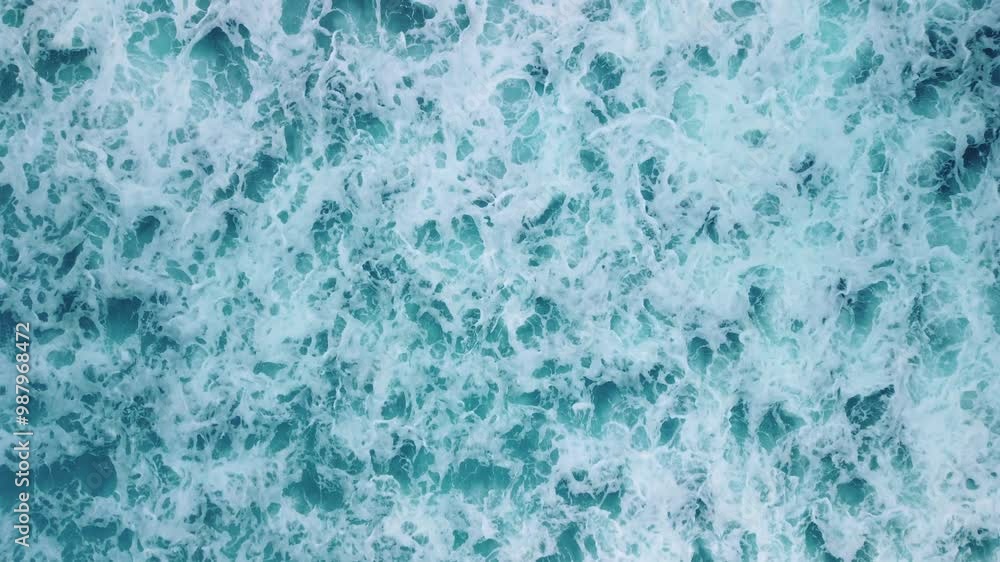 Beautiful texture of big power dark ocean waves with white wash. Aerial top view footage of fabulous sea tide on a stormy day. Drone filming breaking surf with foam in Caribbean Sea Beautiful texture of big power dark ocean waves with white wash. Aerial top view footage of fabulous sea tide on a stormy day. Drone filming breaking surf with foam in Caribbean Sea