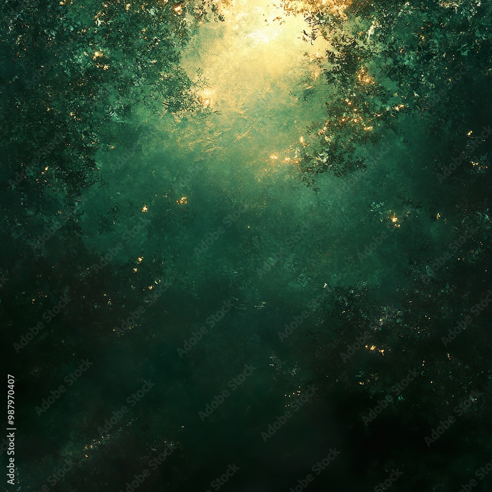 Obraz premium Fresh green featuring nature-inspired leaf patterns for a calming space background