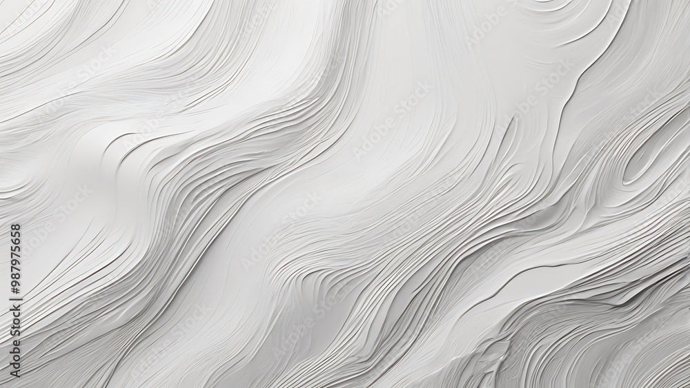 Abstract, minimalist artwork textured background featuring a flowing, wave like pattern in various shades of white and light gray Abstract, minimalist artwork textured background featuring a flowing, wave like pattern in various shades of white and light gray