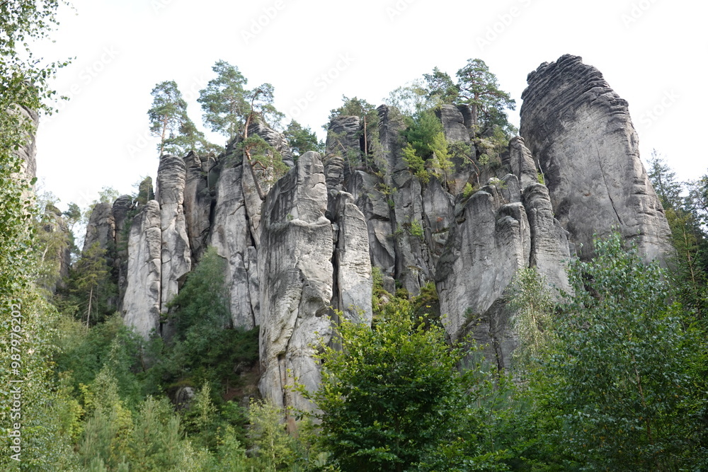 Prachov Rocks - Limestone Spires - in Czech Republic Prachov Rocks - Limestone Spires - in Czech Republic