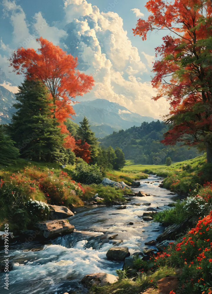 1. A stunning landscape featuring rolling hills, vibrant greenery, and a clear blue sky, evoking a sense of tranquility. 1. A stunning landscape featuring rolling hills, vibrant greenery, and a clear blue sky, evoking a sense of tranquility.