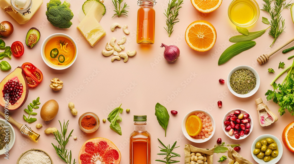 Vegetable Ingredients with Blank Space for Text or Logo – perfect for culinary promotions and fresh food marketing Vegetable Ingredients with Blank Space for Text or Logo – perfect for culinary promotions and fresh food marketing