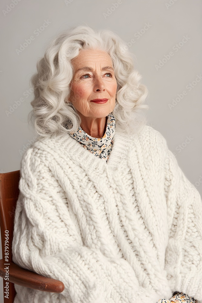 Beautiful confident senior woman smiling isolated on light grey background. Wellness and health concept. Skincare for anti aging, facial wellness and cosmetic concept Beautiful confident senior woman smiling isolated on light grey background. Wellness and health concept. Skincare for anti aging, facial wellness and cosmetic concept
