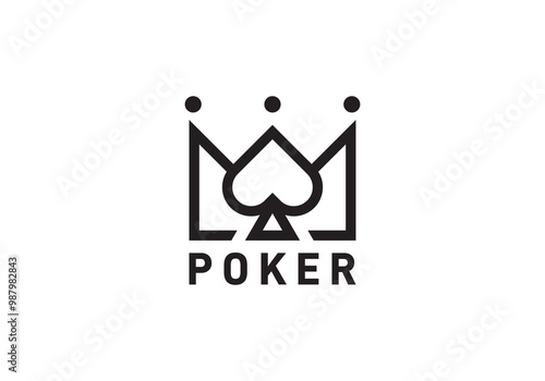 king poker logo design. club casino betting gambling symbol design template