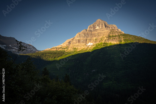 Deep Blue Sky Over Kinnerly Peak In Glacier photo