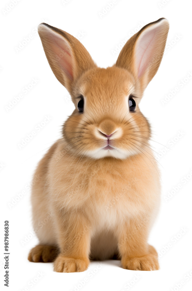 Obraz premium Cute Baby Bunny Rabbit Isolated on Transparent Background PNG 