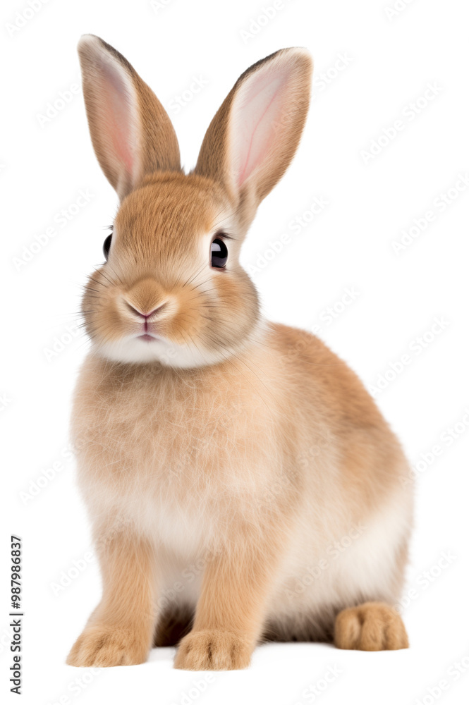 Fototapeta premium Bunny Rabbit Isolated on Transparent Background PNG 