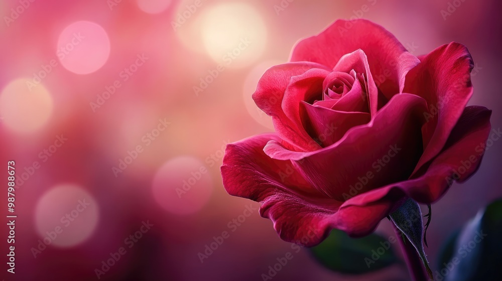 Beautifully composed red and pink rose flower with an open blank space, perfect for personalized text or graphic overlays Beautifully composed red and pink rose flower with an open blank space, perfect for personalized text or graphic overlays