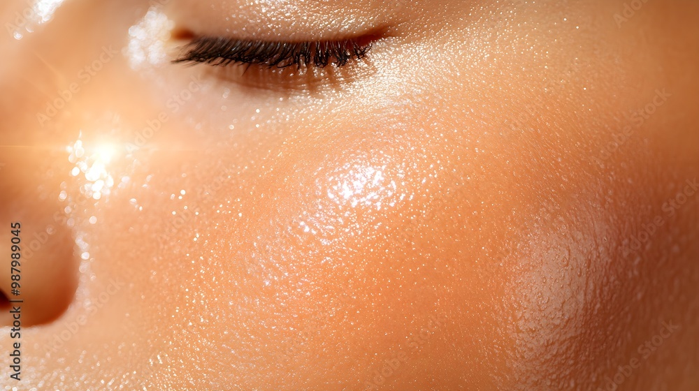 Fototapeta premium Visual time-lapse capturing the transformation of clogged pores before and after blackhead extraction, smooth skin emerging, Realistic, Bright Lighting