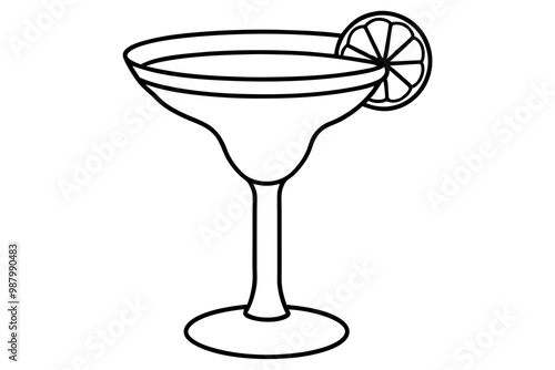 Festive Margarita Glass Vector Art Celebrating Iconic Cocktail Designs photo